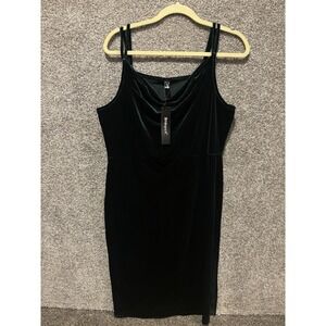 Allegra K Cocktail Dress Misses,Dark Green Velvet Holiday Party Dress SizeXL NWT